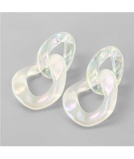 Transparent Luminous Chains Unique Design Wholesale Jewelry Women Resin Earrings - Combo