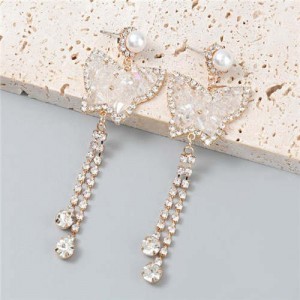 Wholesale Fashion Jewelry Shiny Rhinestone Cute Butterfly Tassel Design Dangle Earrings