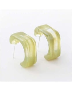 Summer Fashion Geometric Unique Design Resin Wholesale Earrings - Green