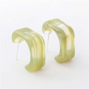 Summer Fashion Geometric Unique Design Resin Wholesale Earrings - Green