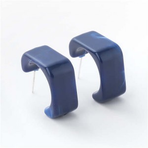 Summer Fashion Geometric Unique Design Resin Wholesale Earrings - Blue