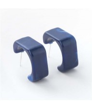 Summer Fashion Geometric Unique Design Resin Wholesale Earrings - Blue