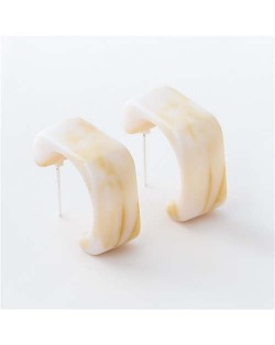 Summer Fashion Geometric Unique Design Resin Wholesale Earrings - Beige