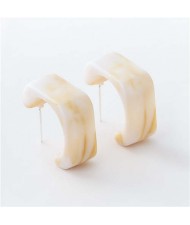 Summer Fashion Geometric Unique Design Resin Wholesale Earrings - Beige