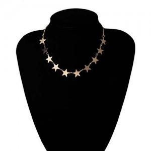 Star Fashion Wholesale Jewelry Vintage Women Statement Necklace - Golden