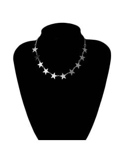 Star Fashion Wholesale Jewelry Vintage Women Statement Necklace - Silver