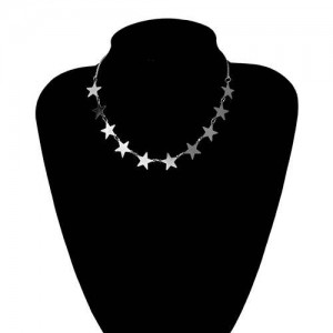 Star Fashion Wholesale Jewelry Vintage Women Statement Necklace - Silver