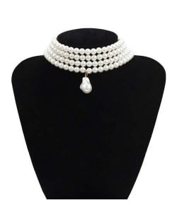 Baroque Style Wholesale Jewelry Multi-layer Artificial Pearl Design Necklace