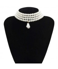 Baroque Style Wholesale Jewelry Multi-layer Artificial Pearl Design Necklace