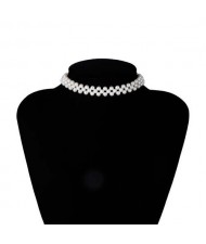 U.S. Fashion Wholesale Jewelry Round Shape Artificial Pearl Short Women Necklace