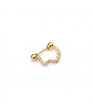 Delicate Semi-circle Design Cubic Zirconia Inlaid Stainless Steel Piercing Earrings