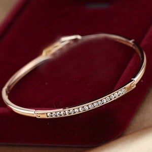Austrian Rhinestones Inlaid Rose Gold Bracelet