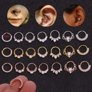Creative Shining Design Cubic Zirconia Stainless Steel Piercing Nose Stud/ Stud Earrings (1 piece)