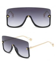 Big Semi-frame One-piece Women/ Men Ourdoor/ Riding Wholesale Sunglasses - Gray