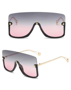 Big Semi-frame One-piece Women/ Men Ourdoor/ Riding Wholesale Sunglasses - Pink