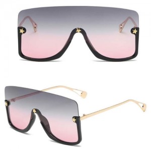 Big Semi-frame One-piece Women/ Men Ourdoor/ Riding Wholesale Sunglasses - Pink