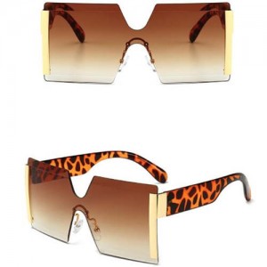 Frameless One-piece Bold U.S. Fashion Wholesale Sunglasses - Brown