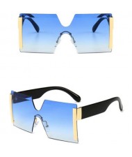 Frameless One-piece Bold U.S. Fashion Wholesale Sunglasses - Blue