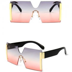 Frameless One-piece Bold U.S. Fashion Wholesale Sunglasses - Pink and Gray