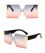 Frameless One-piece Bold U.S. Fashion Wholesale Sunglasses - Pink and Gray