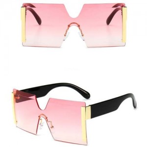 Frameless One-piece Bold U.S. Fashion Wholesale Sunglasses - Pink