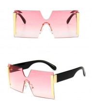 Frameless One-piece Bold U.S. Fashion Wholesale Sunglasses - Pink