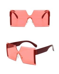 Frameless One-piece Bold U.S. Fashion Wholesale Sunglasses - Red