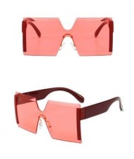 Frameless One-piece Bold U.S. Fashion Wholesale Sunglasses - Red