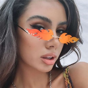 6 Colors Available Unique Flame Design Women Party Fashion Wholesale Sunglasses