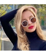 6 Colors Available Vintage Design Round Frame French Fashion Women Wholesale Sunglasses
