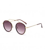 6 Colors Available Vintage Design Round Frame French Fashion Women Wholesale Sunglasses