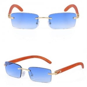 7 Colors Available Vintage Frameless Design Wooden Grain Legs U.S. Fashion Men Wholesale Sunglasses