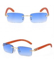 7 Colors Available Vintage Frameless Design Wooden Grain Legs U.S. Fashion Men Wholesale Sunglasses