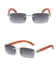 7 Colors Available Vintage Frameless Design Wooden Grain Legs U.S. Fashion Men Wholesale Sunglasses
