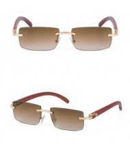 7 Colors Available Vintage Frameless Design Wooden Grain Legs U.S. Fashion Men Wholesale Sunglasses