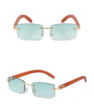 7 Colors Available Vintage Frameless Design Wooden Grain Legs U.S. Fashion Men Wholesale Sunglasses