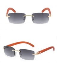 7 Colors Available Vintage Frameless Design Wooden Grain Legs U.S. Fashion Men Wholesale Sunglasses