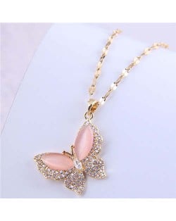 Classic Design Wholesale Jewelry Korean Fashion Bling Butterfly Romantic Lady Necklace