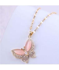 Classic Design Wholesale Jewelry Korean Fashion Bling Butterfly Romantic Lady Necklace