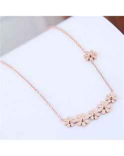 Wholesale Jewelry Sweet Little Daisy High Fashion Titanium Costume Necklace - Rose Gold