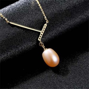 Unique Design Wholesale 925 Sterling Silver Jewelry Pearl Pendant Necklace - Pink