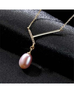 Unique Design Wholesale 925 Sterling Silver Jewelry Pearl Pendant Necklace - Purple