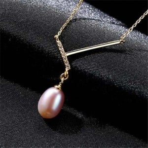 Unique Design Wholesale 925 Sterling Silver Jewelry Pearl Pendant Necklace - Purple
