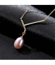 Unique Design Wholesale 925 Sterling Silver Jewelry Pearl Pendant Necklace - Purple