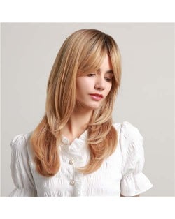 Gorgeous Blonde Straight Long Hair Synthetic Hair Women Wholesale Wig