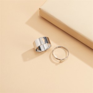 U.S. Street Fashion Wholesale Jewelry Geometric Shape Rhinestone Inlaid Women Alloy Rings Set