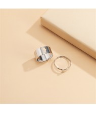 U.S. Street Fashion Wholesale Jewelry Geometric Shape Rhinestone Inlaid Women Alloy Rings Set