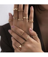 Hollow Chain Design Wholesale Jewelry Multiple Elements Combo High Fashion Rings Set