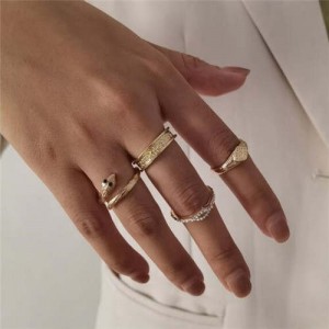 U.S. and European High Fashion Snake Unique Design Wholesale Jewelry Women Costume Rings Set