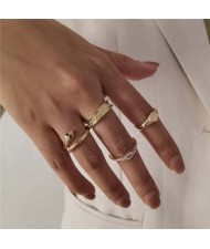 U.S. and European High Fashion Snake Unique Design Wholesale Jewelry Women Costume Rings Set